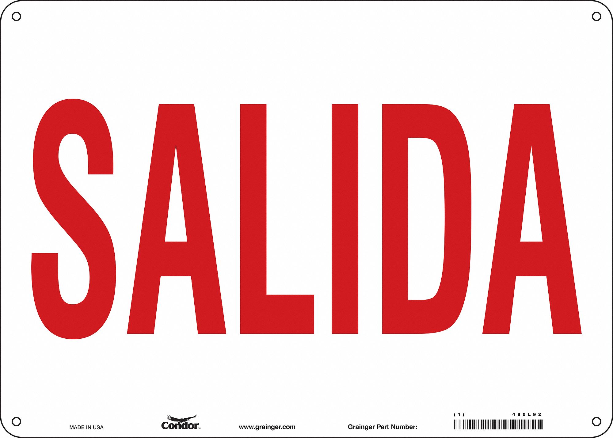 Safety Sign: Aluminum, Mounting Holes Sign Mounting, 10 in x 14 in Nominal Sign Size, 0.032 in Thick
