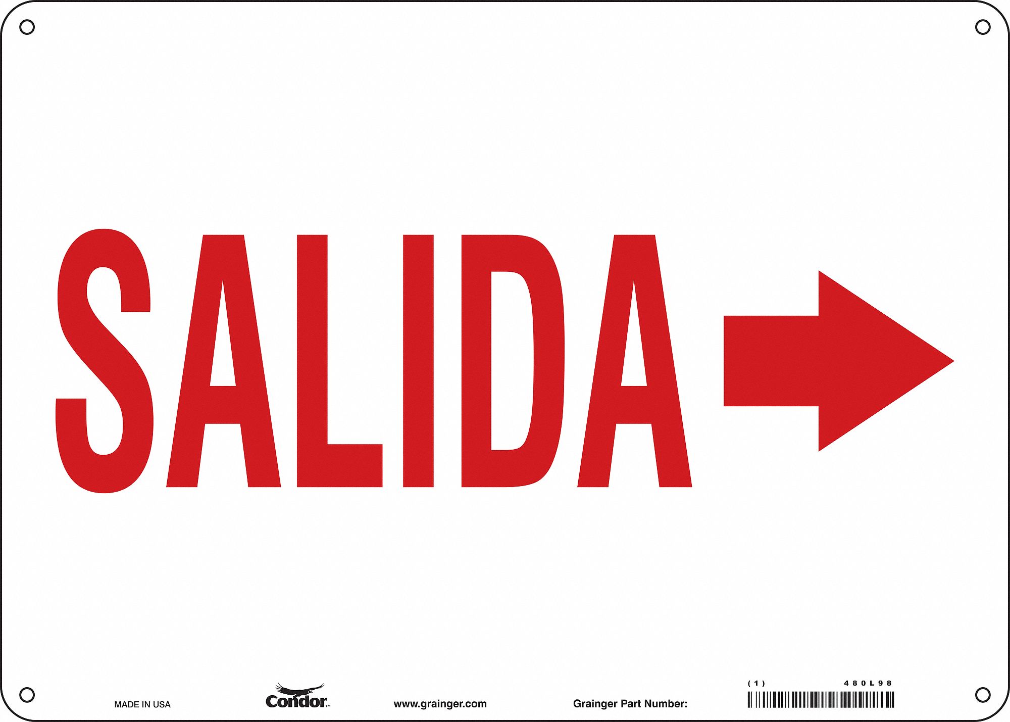 Safety Sign: Aluminum, Mounting Holes Sign Mounting, 10 in x 14 in Nominal Sign Size, 0.032 in Thick