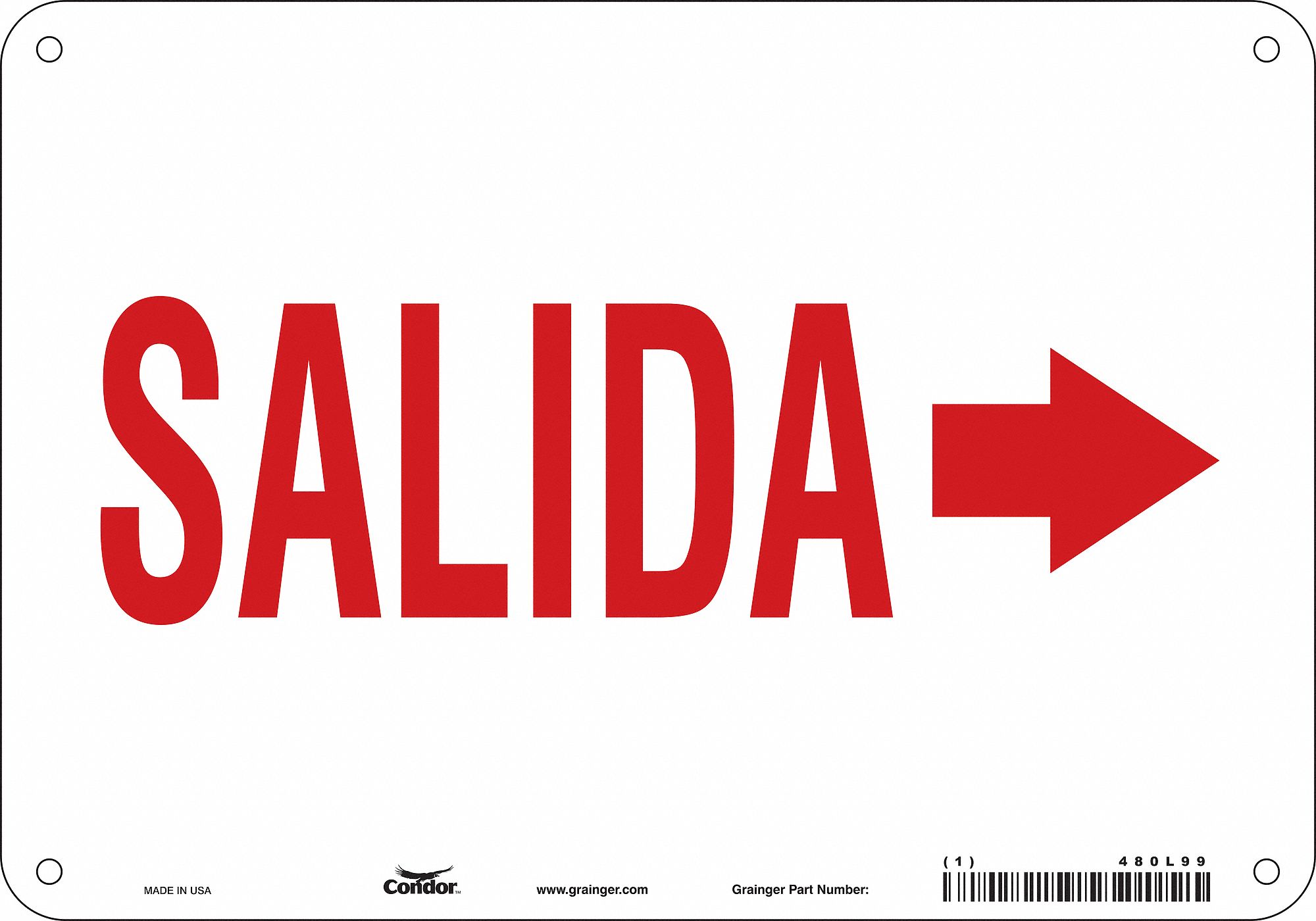 Safety Sign: Polyethylene, Mounting Holes Sign Mounting, 7 in x 10 in Nominal Sign Size