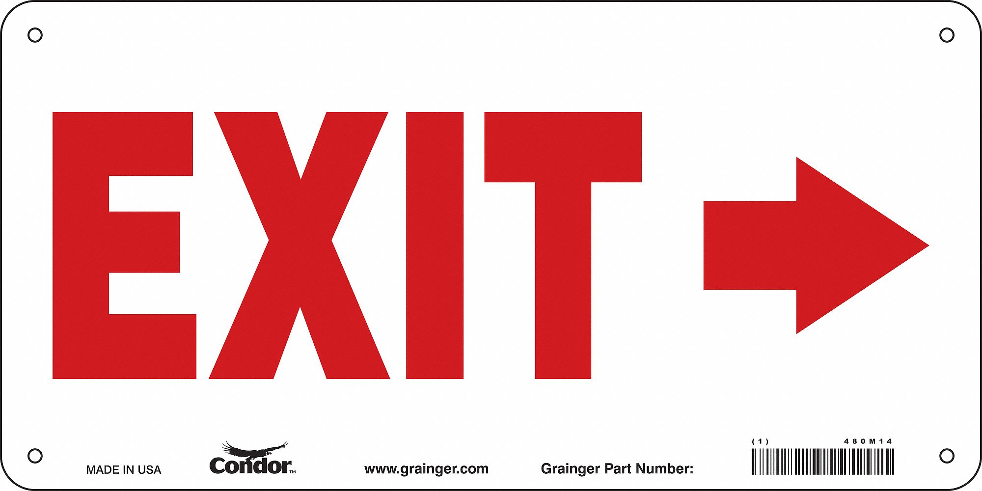 Safety Sign, 7 in x 14 in, Aluminum