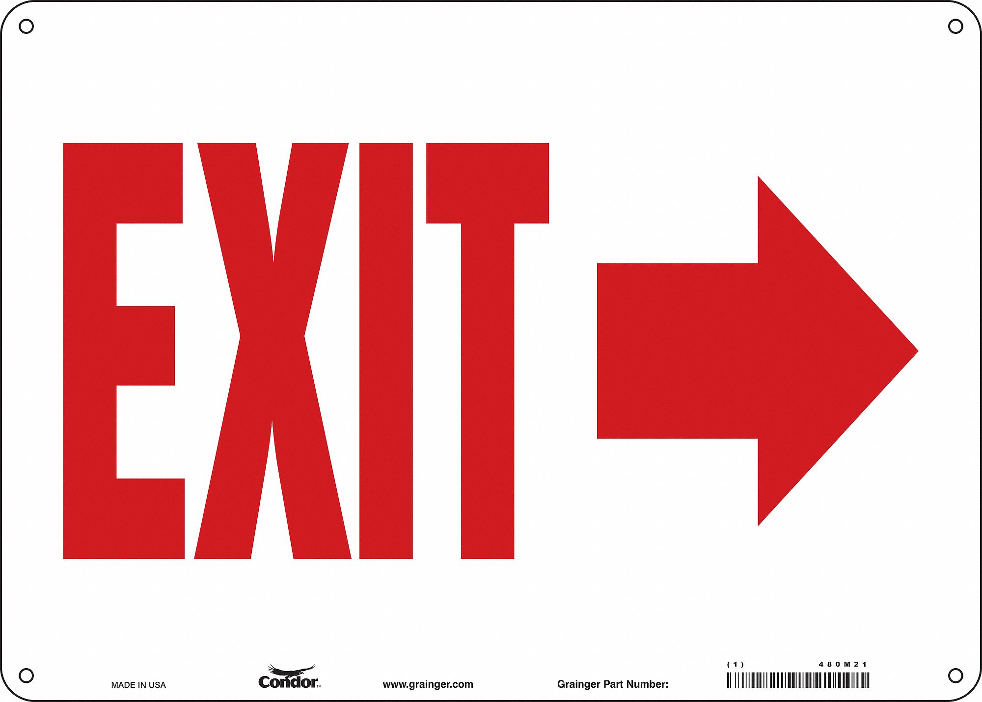 Safety Sign, 10 in x 14 in, Fiberglass