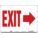 SAFETY SIGN, POLYETHYLENE, MOUNTING HOLES, 10 IN X 14 IN NOMINAL SIGN SIZE, EXIT