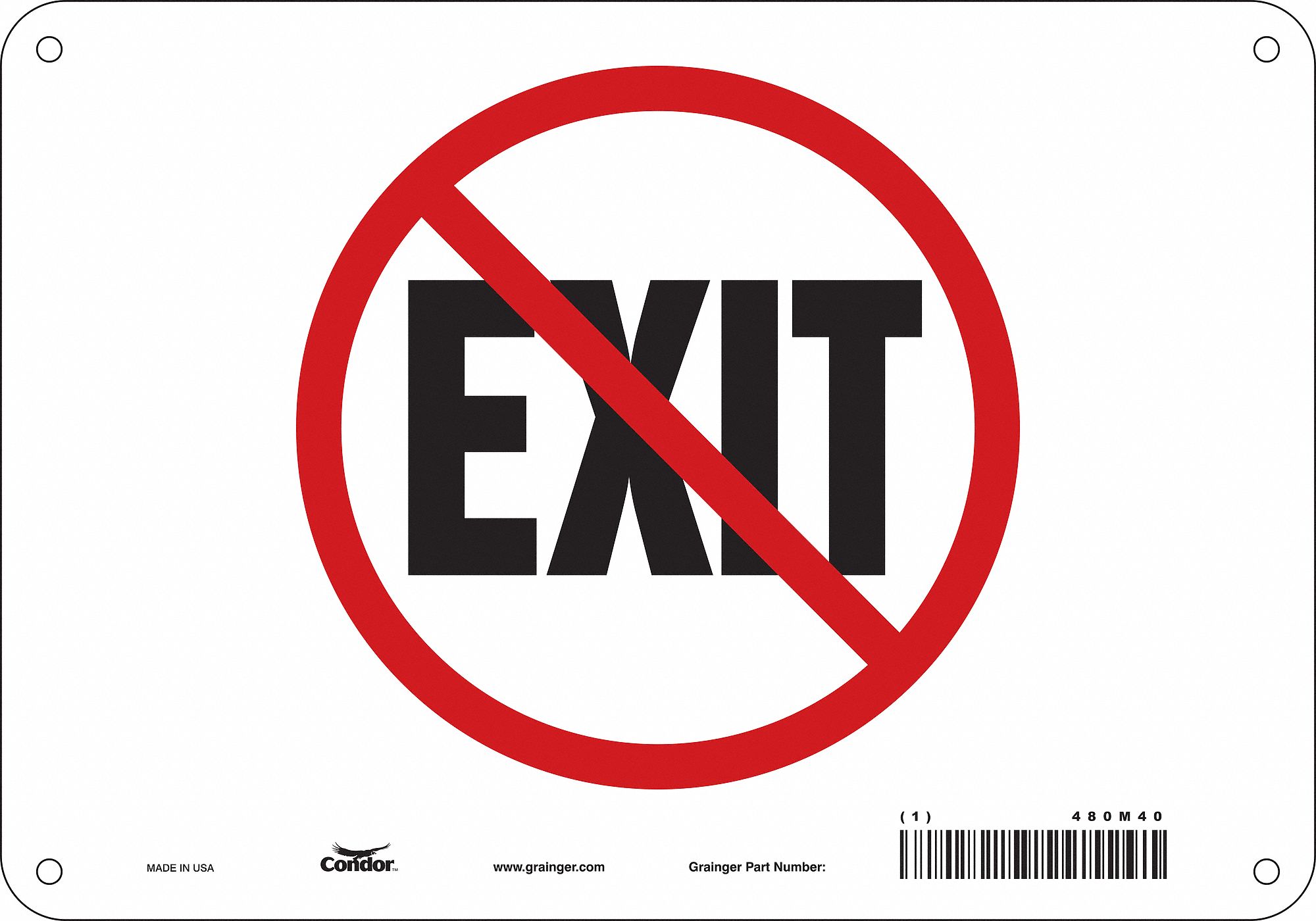 Safety Sign: Aluminum, Mounting Holes Sign Mounting, 7 in x 10 in Nominal Sign Size, 0.032 in Thick