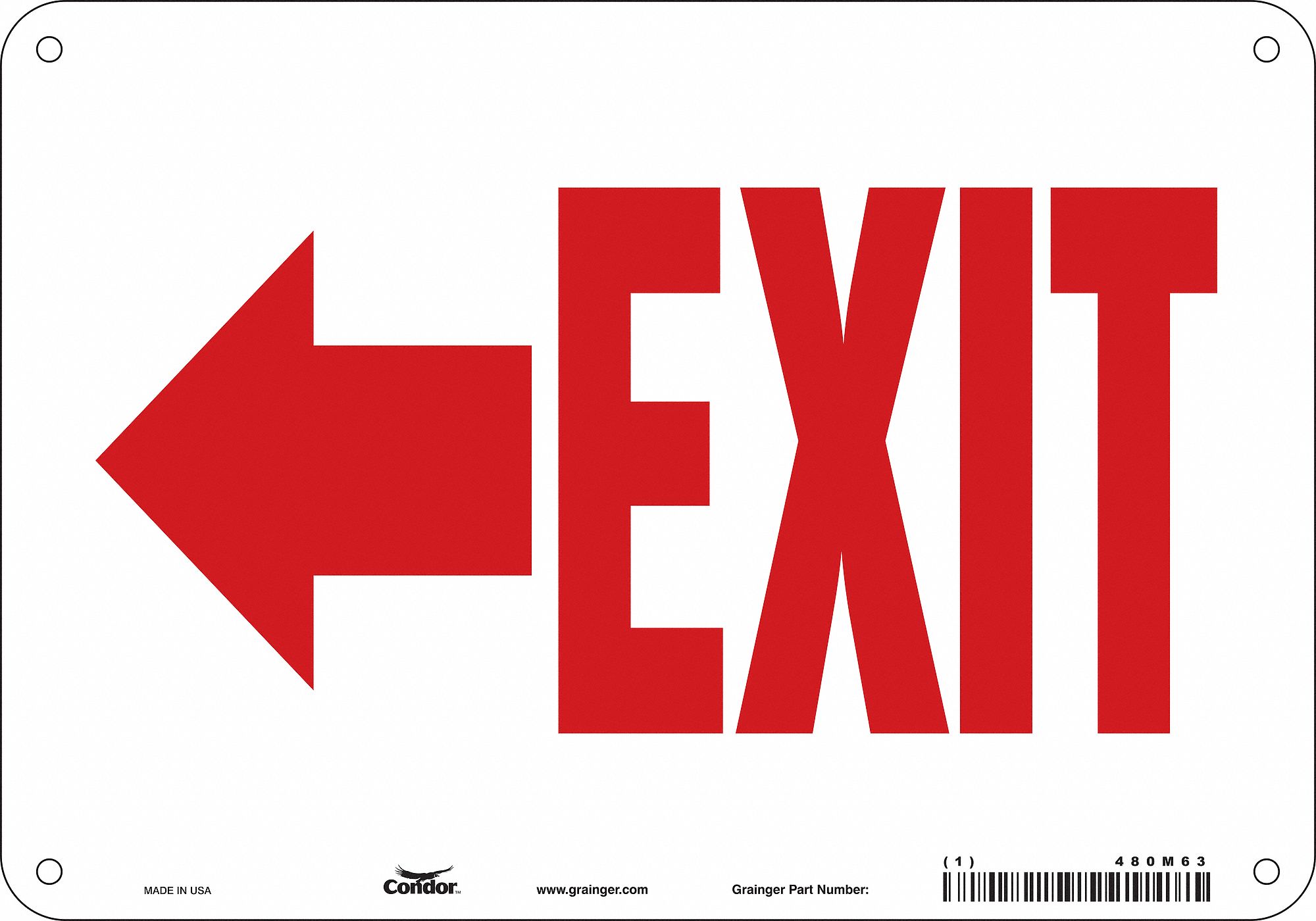 Safety Sign: Polyethylene, Mounting Holes Sign Mounting, 7 in x 10 in Nominal Sign Size