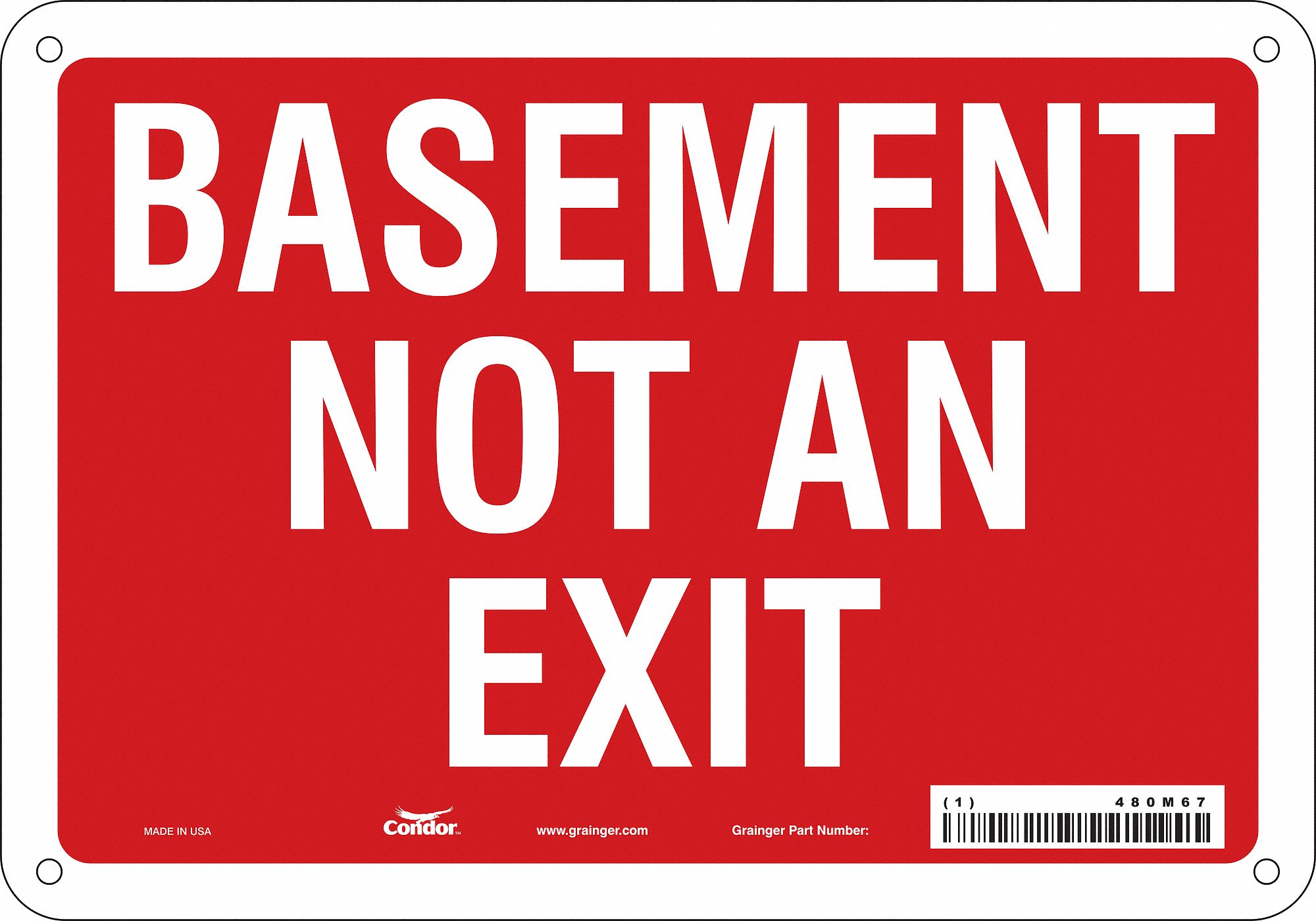 Safety Sign: Aluminum, Mounting Holes Sign Mounting, 7 in x 10 in Nominal Sign Size, 0.032 in Thick