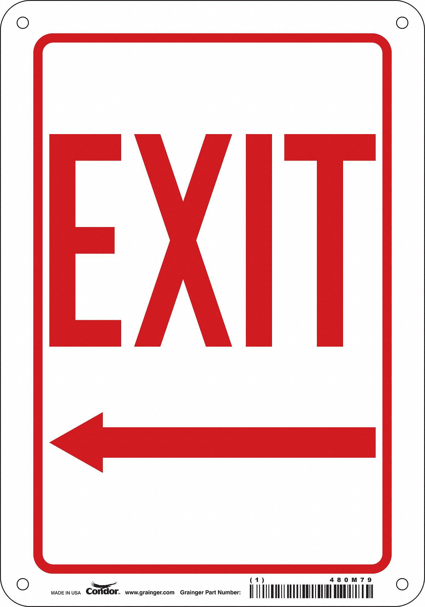 Safety Sign: Polyethylene, Mounting Holes Sign Mounting, 10 in x 7 in Nominal Sign Size