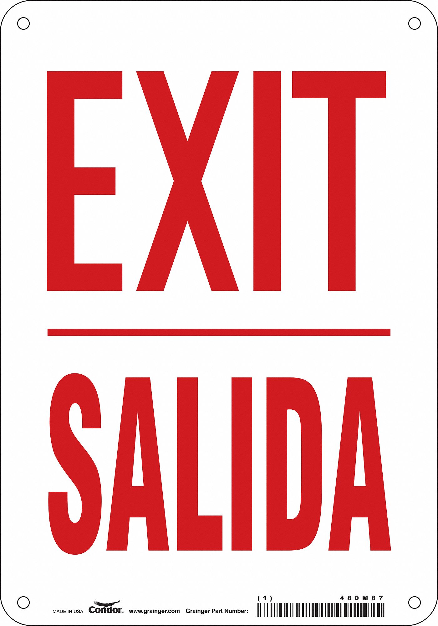 Safety Sign: Aluminum, Mounting Holes Sign Mounting, 10 in x 7 in Nominal Sign Size, 0.032 in Thick