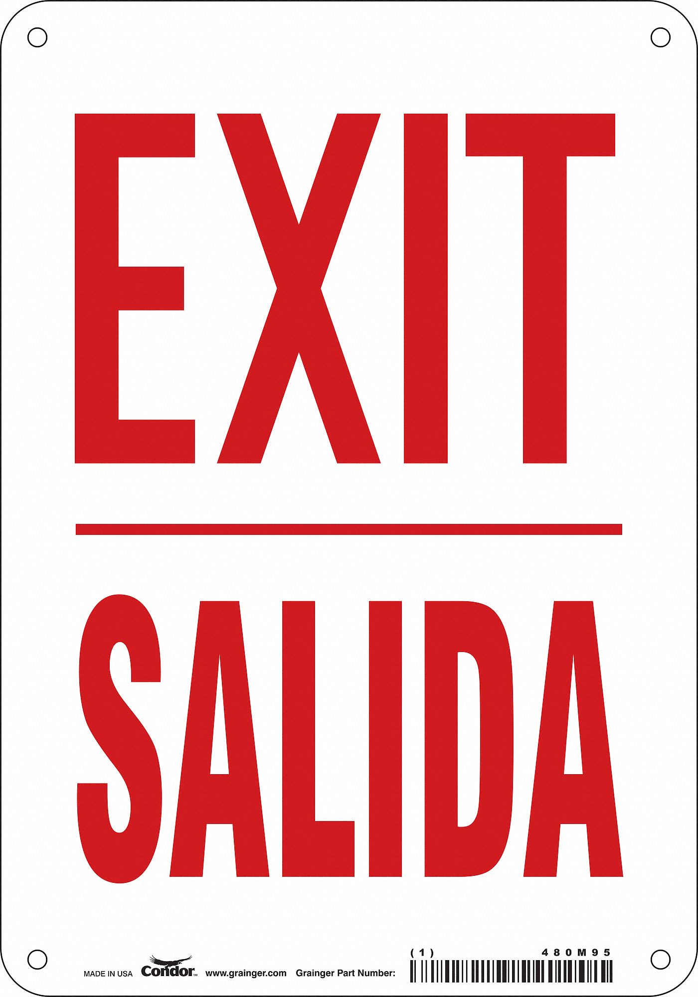 Safety Sign: Polyethylene, Mounting Holes Sign Mounting, 10 in x 7 in Nominal Sign Size