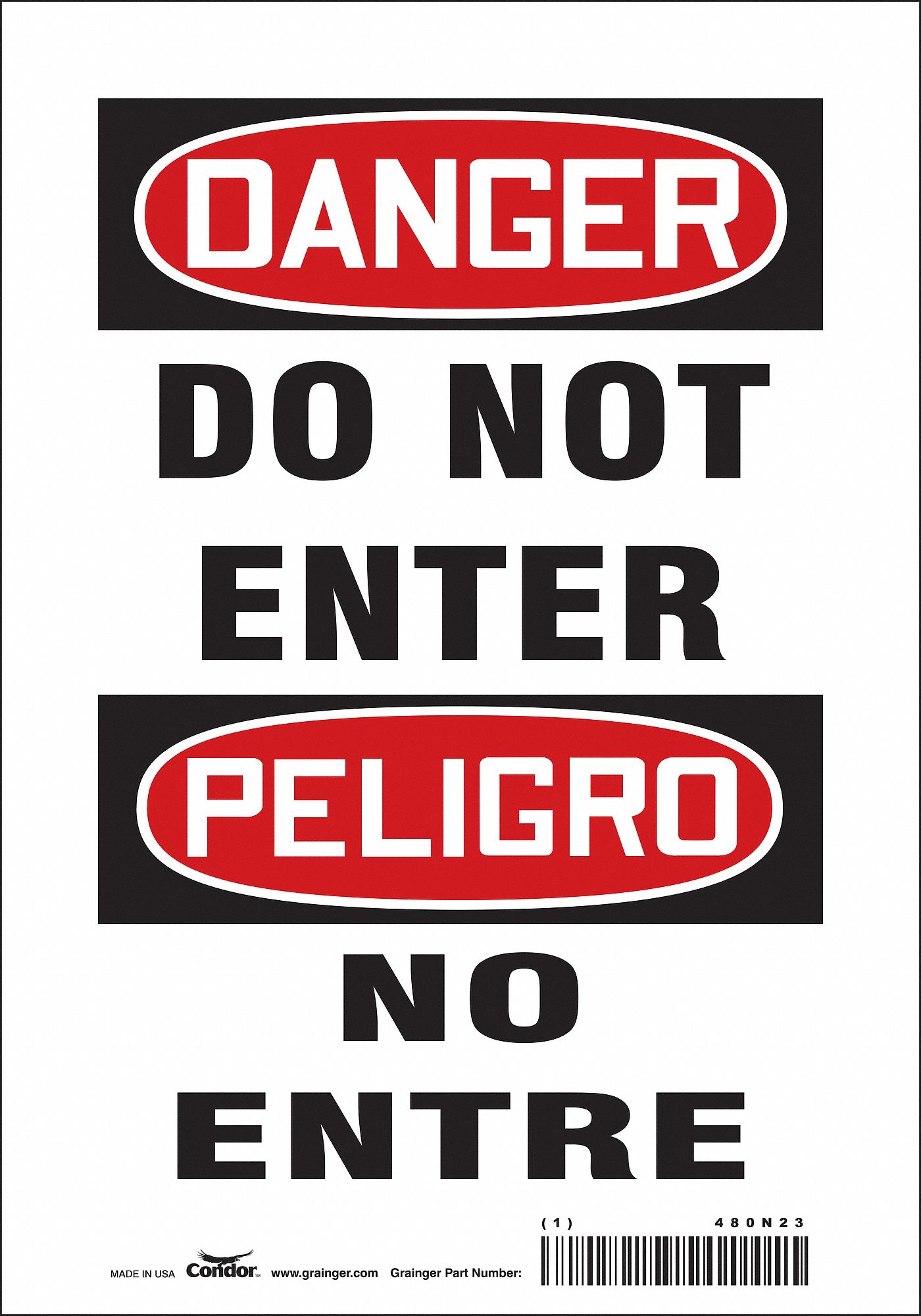 Safety Sign: Vinyl, Adhesive Sign Mounting, 10 in x 7 in Nominal Sign Size, Not Retroreflective