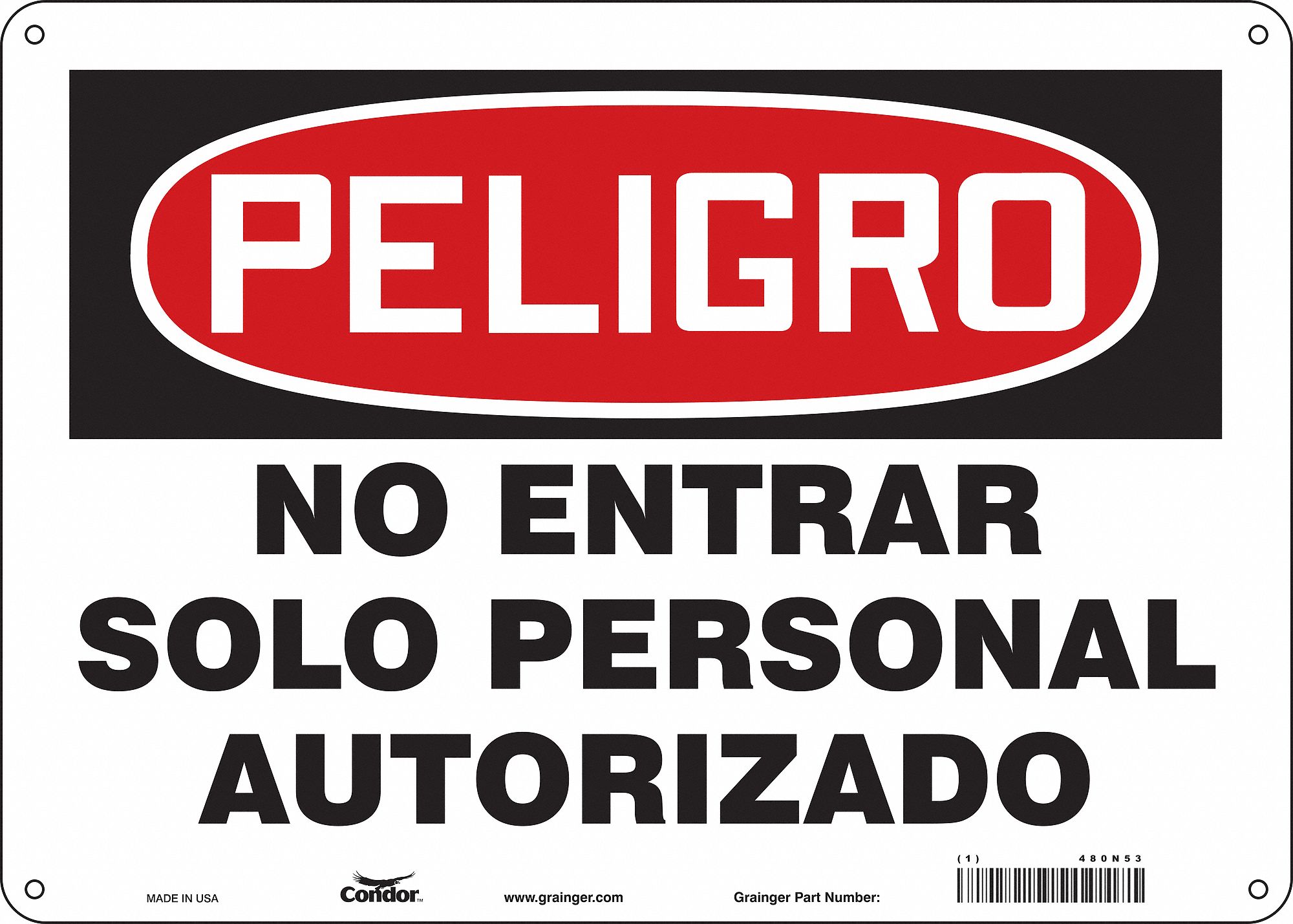 Safety Sign, 10 in x 14 in, Aluminum