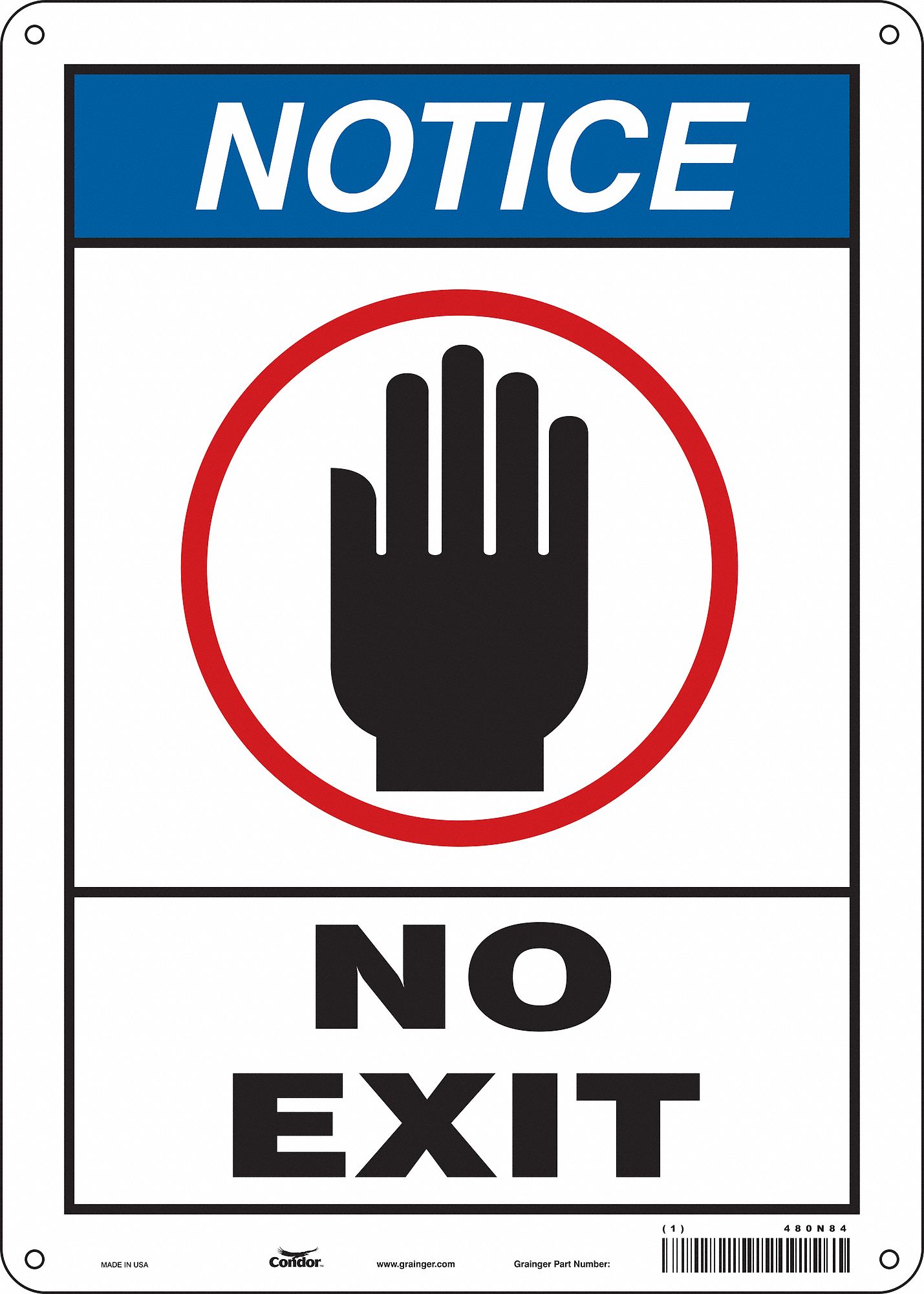 Safety Sign, 14 in x 10 in, Polyethylene