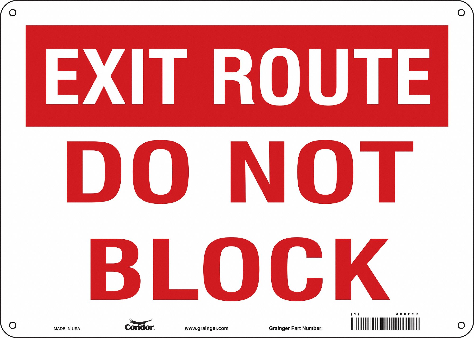 Safety Sign: Polyethylene, Mounting Holes Sign Mounting, 10 in x 14 in Nominal Sign Size