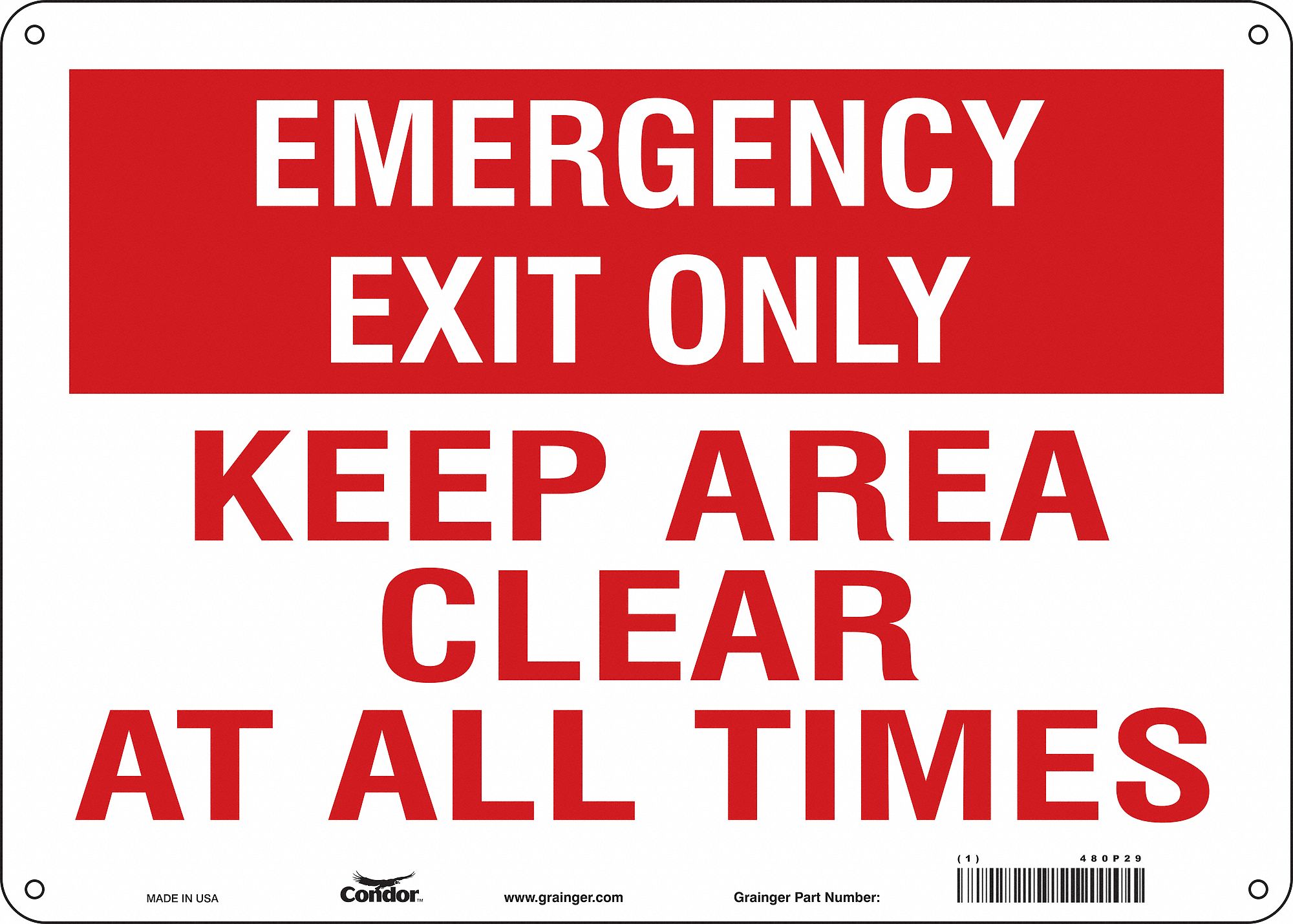 Safety Sign: Polyethylene, Mounting Holes Sign Mounting, 10 in x 14 in Nominal Sign Size