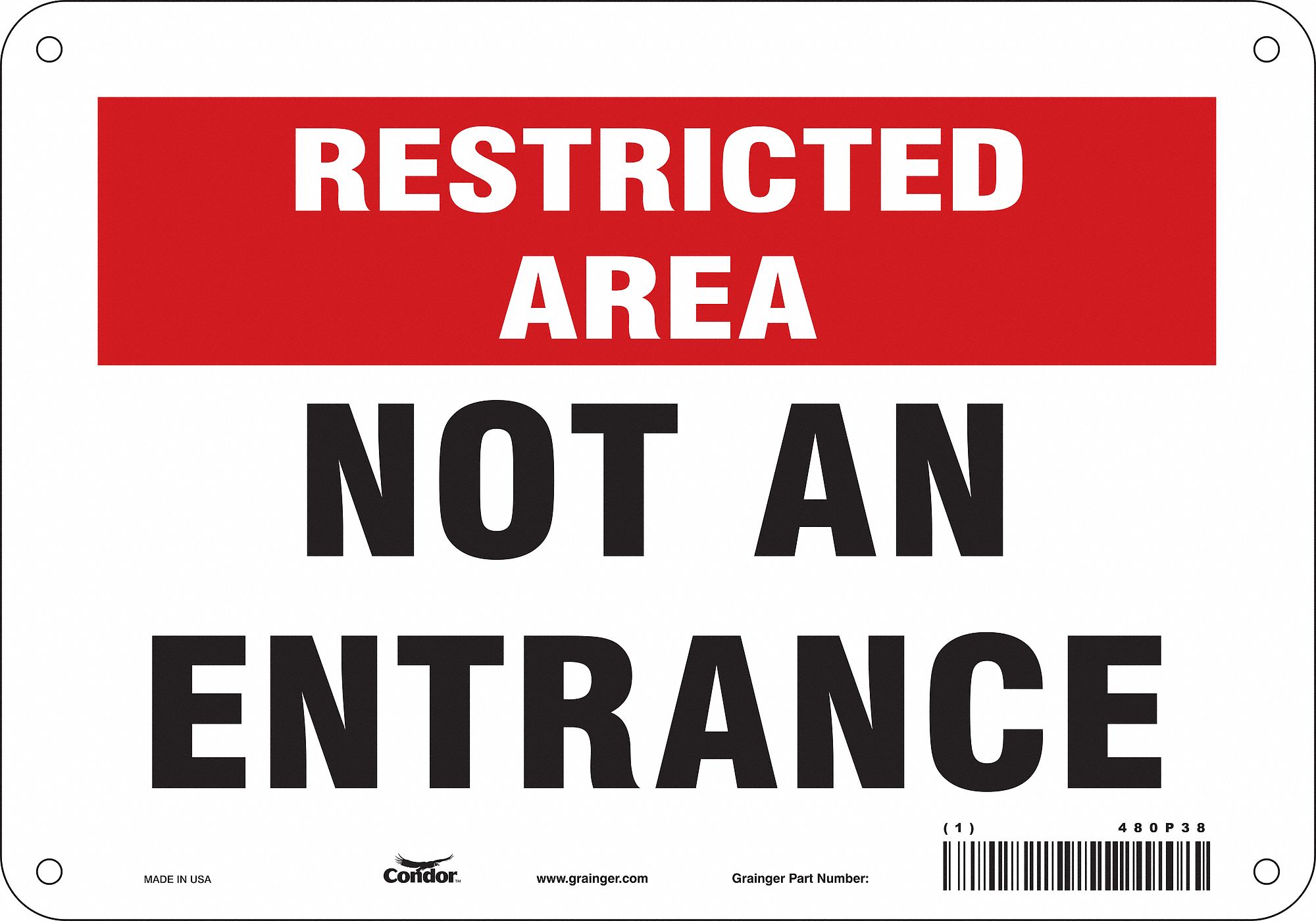 Safety Sign: Aluminum, Mounting Holes Sign Mounting, 7 in x 10 in Nominal Sign Size, 0.032 in Thick
