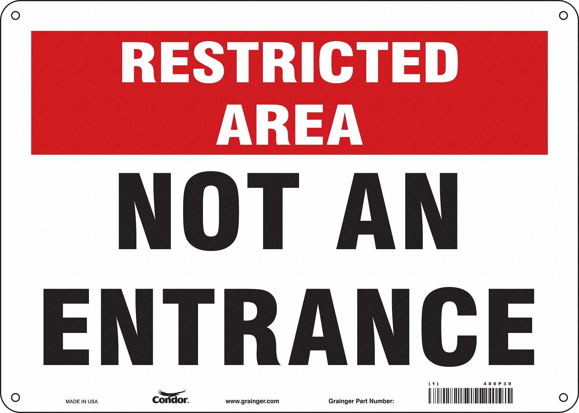 Safety Sign: Aluminum, Mounting Holes Sign Mounting, 10 in x 14 in Nominal Sign Size, 0.032 in Thick