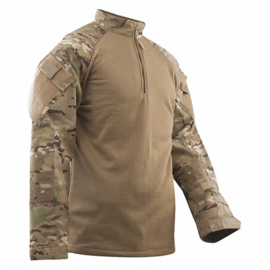 TRU-SPEC Combat Shirt: Combat Shirt, S, Multicam, 35% Cotton Ripstop/65%  Polyester Material