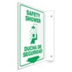 L-Shape Projection Safety Shower/Ducha De Seguridad Signs