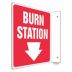 L-Shape Projection Burn Station Signs