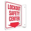 L-Shape Projection Lockout Safety Center Signs