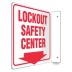 L-Shape Projection Lockout Safety Center Signs