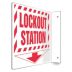 L-Shape Projection Lockout Station Signs
