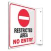 L-Shape Projection Restricted Area No Entry Signs