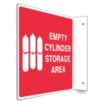 L-Shape Projection Empty Cylinder Storage Area Signs