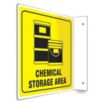 L-Shape Projection Chemical Storage Area Signs
