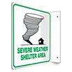 L-Shape Projection Severe Weather Shelter Area Signs image