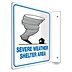 L-Shape Projection Severe Weather Shelter Area Signs