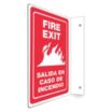 L-Shape Projection Fire Exit/Salida En Caso De Incendio Signs