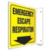 L-Shape Projection Emergency Escape Respirator Signs
