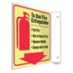 L-Shape Projection To Use Fire Extinguisher -Pull Pin -Aim At Base Of Fire -Squeeze Handle -Sweep Side To Side Signs