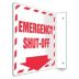 L-Shape Projection Emergency Shut-Off Signs
