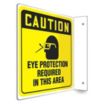 L-Shape Projection Caution: Eye Protection Required In This Area Signs