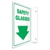 L-Shape Projection Safety Glasses Signs
