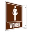 L-Shape Projection Women Restroom Signs