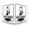 V-Shape Projection Safety Shower Signs