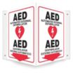 V-Shape Projection AED Automatic External Defibrillator/AED Defibrillator Automatizado Externo Signs