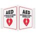 V-Shape Projection AED Automatic External Defibrillator Signs