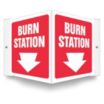 V-Shape Projection Burn Station Signs