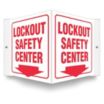 V-Shape Projection Lockout Safety Center Signs
