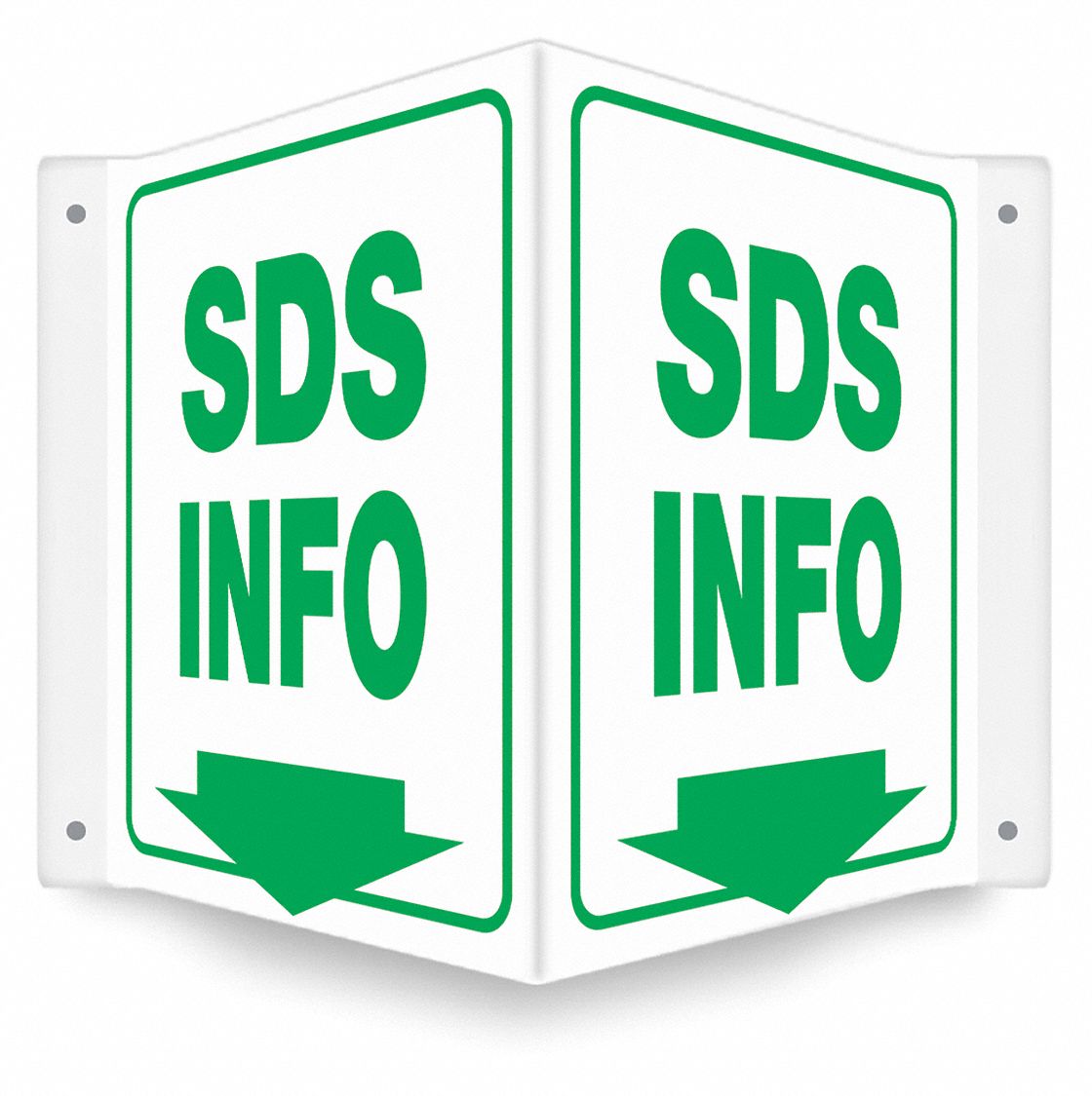 SAFETY SIGN, PETG, MOUNTING HOLES, 12 IN X 14 IN NOMINAL SIGN SIZE, 0.06 IN THICK, MSDS INFO