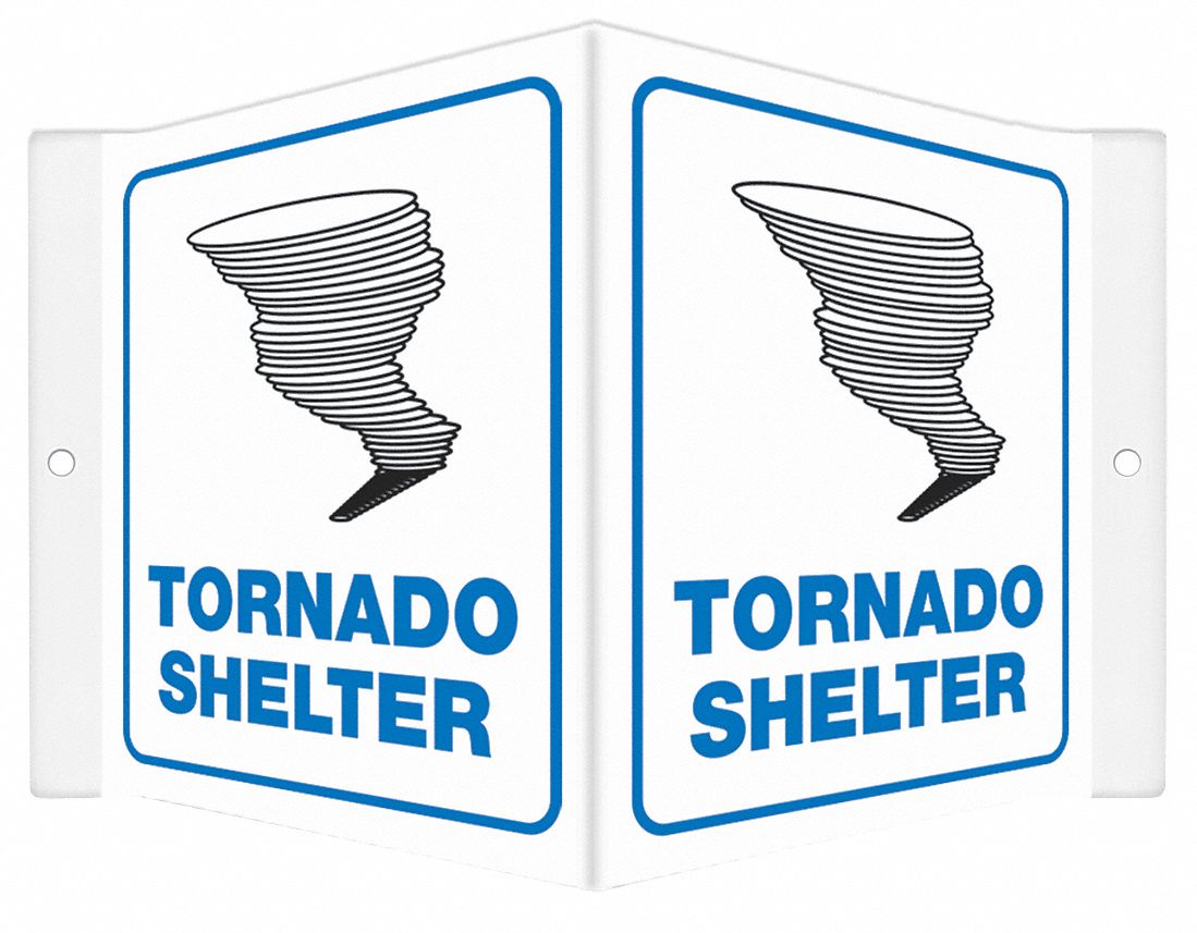 CONDOR High Visibility Safety Sign, Tornado Shelter, Sign Header No ...