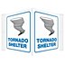 V-Shape Projection Tornado Shelter Signs