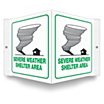 V-Shape Projection Severe Weather Shelter Area Signs image