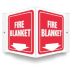 V-Shape Projection Fire Blanket Signs