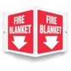 V-Shape Projection Fire Blanket Signs
