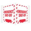 V-Shape Projection Emergency Shut-Off Signs