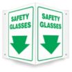 V-Shape Projection Safety Glasses Signs